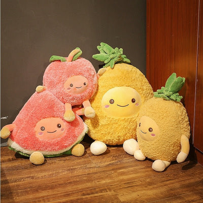 Plushie Fuzzy Cartoon Fruit, Three Fruits, 12-24" | 30-60 cm plush toy – – – Image 1 | Plushie Produce