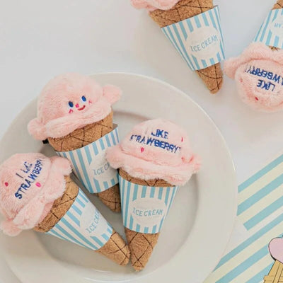 Plushie Ice Cream Cone Dog Sniffing Toy, Two Flavors, 5" | 13 cm plush toy – – – Image 4 | Plushie Produce