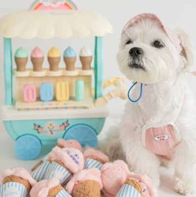 Plushie Ice Cream Cone Dog Sniffing Toy, Two Flavors, 5" | 13 cm plush toy – – – Image 6 | Plushie Produce