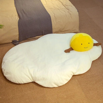 Plushie Jumbo Fried Egg Floor Cushion, 4.3-5.6' | 1.3-1.7 m plush toy – – Jumbo (65x90cm) – Image 5 | Plushie Produce