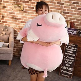 Plushie Jumbo Marshmallow Pig with Optional Blanket, 18-30" | 45-75 cm plush toy – – – Image 11 | Plushie Produce