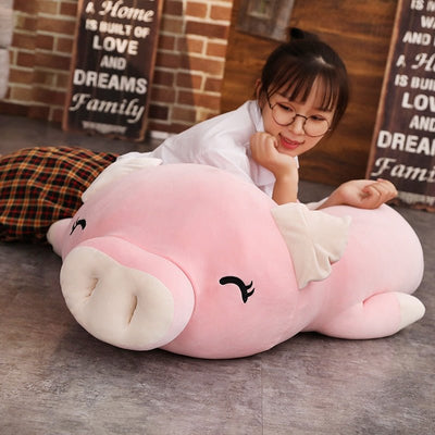 Plushie Jumbo Marshmallow Pig with Optional Blanket, 18-30" | 45-75 cm plush toy – – – Image 5 | Plushie Produce