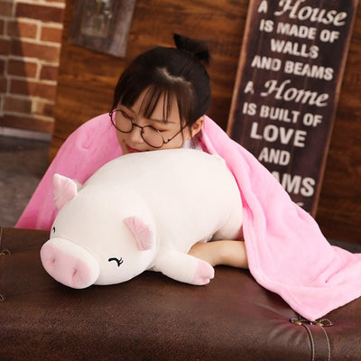 Plushie Jumbo Marshmallow Pig with Optional Blanket, 18-30" | 45-75 cm plush toy – – – Image 9 | Plushie Produce