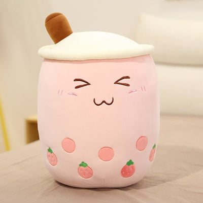 Plushie Jumbo Strawberry Bubble Tea, 10-28" | 25-70 cm plush toy – – 10"(25cm) – Image 1 | Plushie Produce