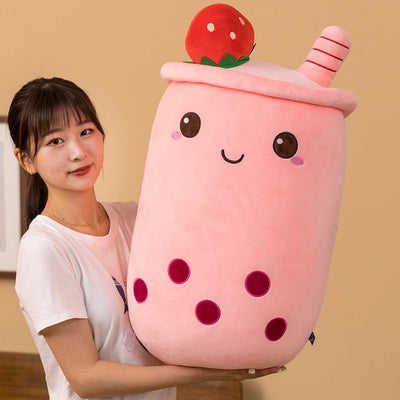 Plushie Jumbo Strawberry Bubble Tea, 9-28" | 23-70 cm plush toy – – – Image 3 | Plushie Produce