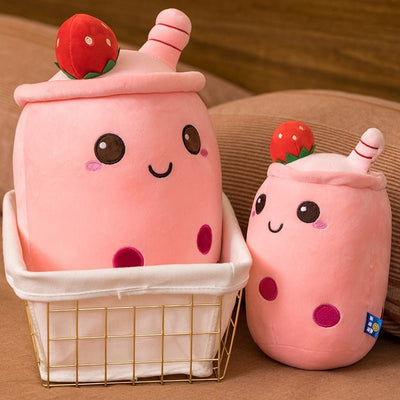 Plushie Jumbo Strawberry Bubble Tea, 9-28" | 23-70 cm plush toy – – – Image 4 | Plushie Produce
