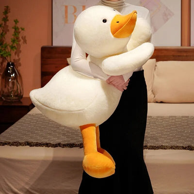 Plushie Jumbo White Duck, 2-3.3' | 60-100 cm plush toy – – White – Image 1 | Plushie Produce