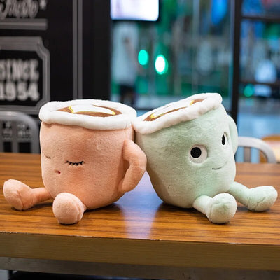 Plushie Latte Art Cartoon Coffee Cup, 8-12" | 20-30 cm plush toy – – – Image 1 | Plushie Produce