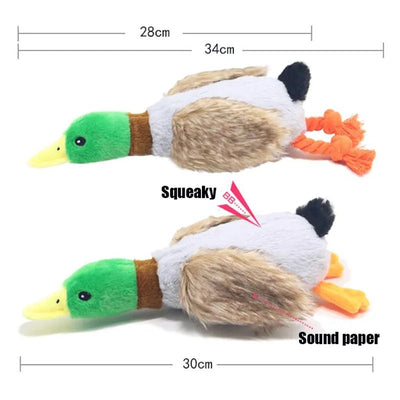 Plushie Mallard Duck Dog Squeaky Chew Toy, 12-14" | 30-34 cm plush toy – – – Image 3 | Plushie Produce