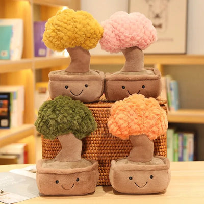 Plushie Potted Bonsai Tree Home Decor, 11" | 28 cm plush toy – – All Four Trees – Image 1 | Plushie Produce