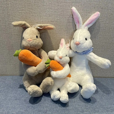 Plushie Rabbit Holding a Carrot, Two Colors, 8" | 20 cm plush toy – – – Image 5 | Plushie Produce