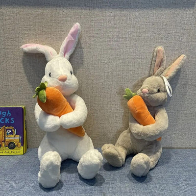 Plushie Rabbit Holding a Carrot, Two Colors, 8" | 20 cm plush toy – – – Image 6 | Plushie Produce