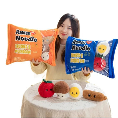Plushie Ramen Noodle Bag with Contents, Two Colors, 18" | 45 cm plush toy – – – Image 1 | Plushie Produce