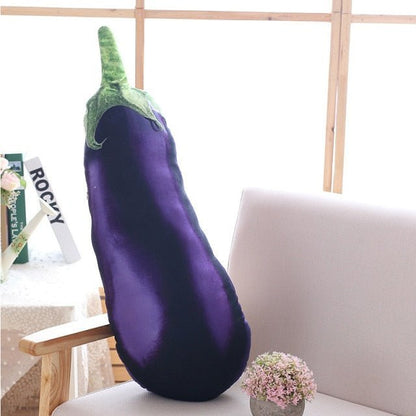Plushie Realistic Fruit Throw Pillows, Six Fruits, 1.5-2.3' | 45-70cm plush toy – – Eggplant – Image 8 | Plushie Produce