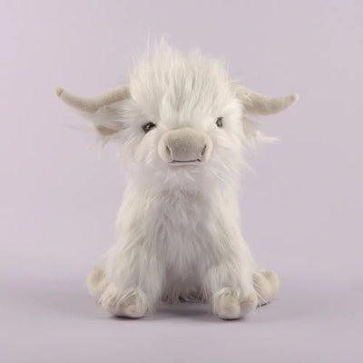 Plushie Realistic Highland Cow, Three Colors, 10" | 25 cm plush toy – – 25cm white – Image 7 | Plushie Produce