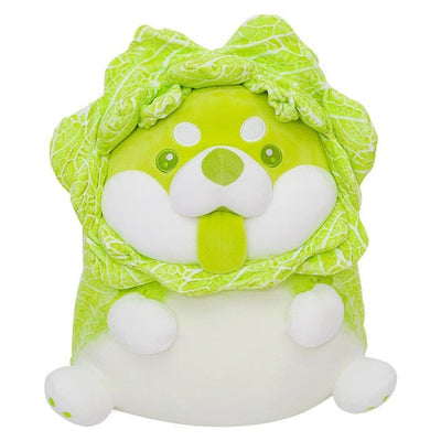 Plushie Sitting Shiba Inu as a Cabbage, Three Styles, 9-22" | 22-55 cm plush toy – – – Image 1 | Plushie Produce