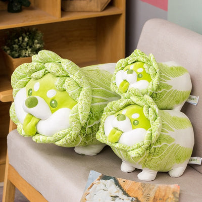 Plushie Standing Shiba Inu Dog as a Cabbage, 8-20" | 20-50 cm plush toy – – – Image 2 | Plushie Produce