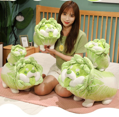 Plushie Standing Shiba Inu Dog as a Cabbage, 8-20" | 20-50 cm plush toy – – – Image 7 | Plushie Produce