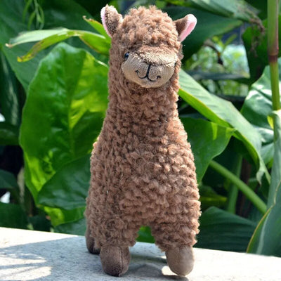 Realistic Alpaca Plushie, Four Styles, 9" | 23 cm plush toy – – Dark Brown – Image 3 | Plushie Produce