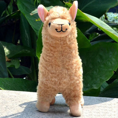 Realistic Alpaca Plushie, Four Styles, 9" | 23 cm plush toy – – Light Brown – Image 2 | Plushie Produce