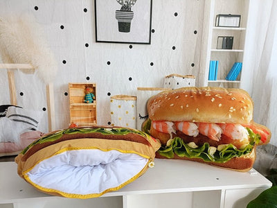 Realistic Hamburger Pillow Plushie with Blanket plush toy – – – Image 5 | Plushie Produce