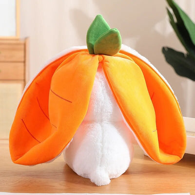 Reversible Rabbit Stuffed Animal in a Strawberry or Carrot, 7-14" | 18-35 cm plush toy – – – Image 7 | Plushie Produce