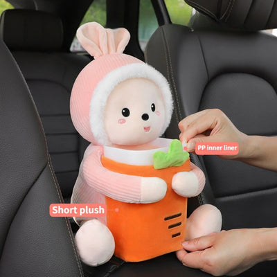 Stuffed Animal Car Tissue Holder/Trash Can, Four Styles, 16" | 40 cm plush toy – – Carrot Rabbit – Image 4 | Plushie Produce