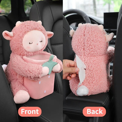 Stuffed Animal Car Tissue Holder/Trash Can, Four Styles, 16" | 40 cm plush toy – – Strawberry Sheep – Image 9 | Plushie Produce