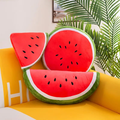 Watermelon Slice Plushie Throw Pillow, 12" | 30 cm plush toy – – – Image 1 | Plushie Produce